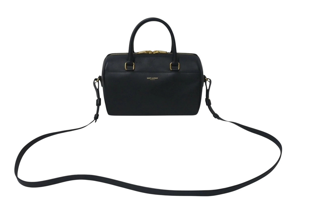 Saint Laurent Baby Duffle Handbag Shoulder Bag Black Gold
